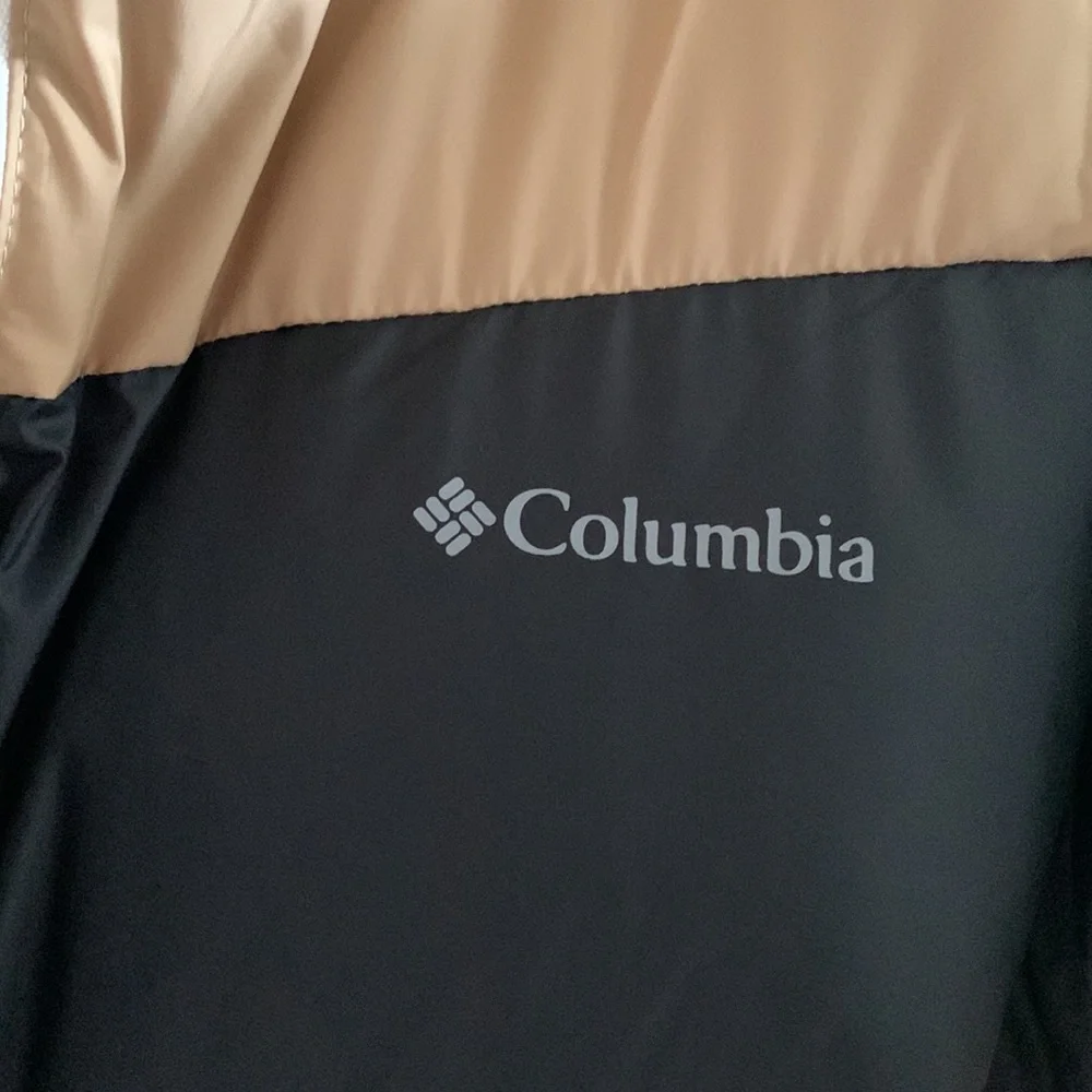 New Women's Puffect™ Color Blocked Jacket Plus Size Neutral Cream Brown Warm 3X - Picture 2 of 11